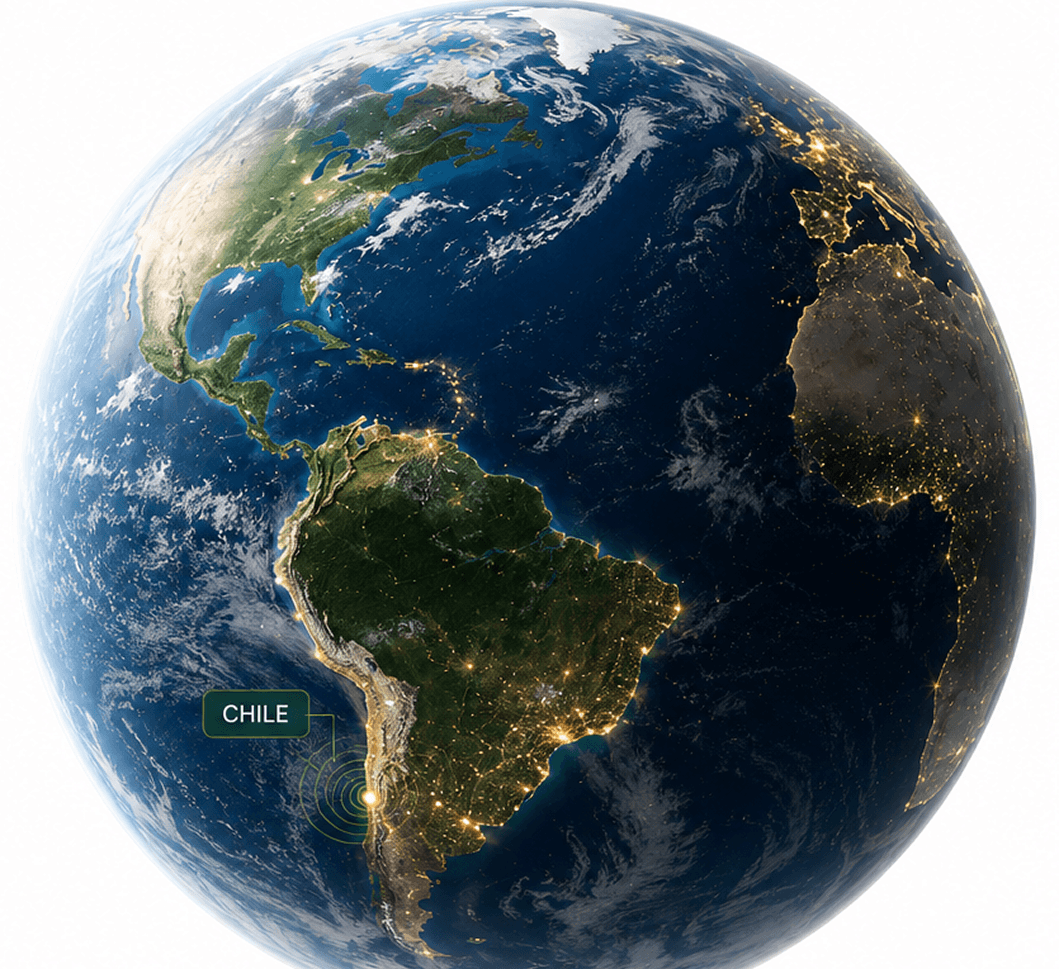Planeta Tierra con Chile destacado